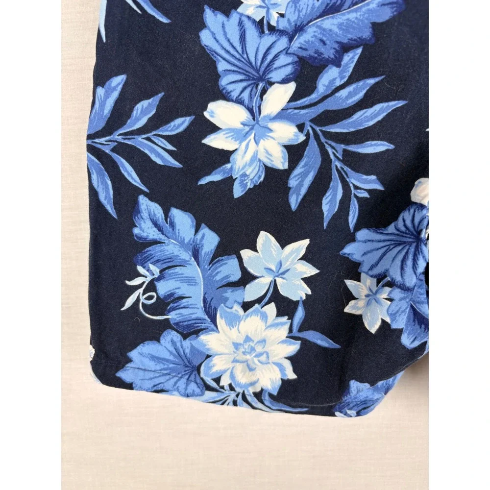 Janie and Jack‎ Girls 7 Navy Blue Tropical Floral Chino Shorts Summer Vacation